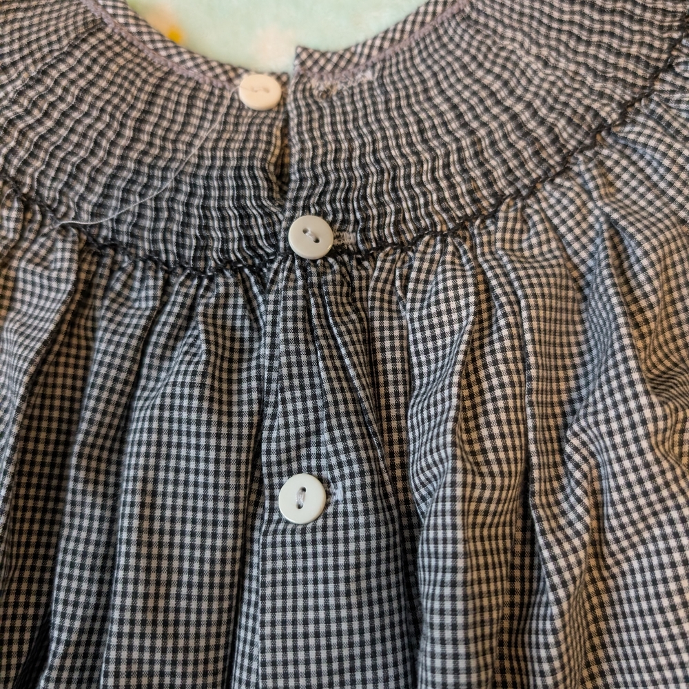 Chocolate Soup Embroidered Halloween Ghosts Black White Gingham Toddler Dress - Picture 8 of 10